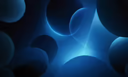 some blue bubbles are on a black background