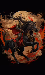 a stylized image of an image of a knight on a horse