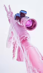 a close up shot of a pink tube