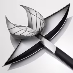 a knife is laying next to an artistic design