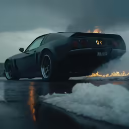 the car is driving in a lot of ice