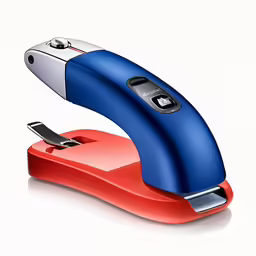 an illustration of a red and blue electronic device
