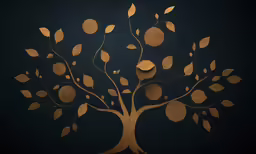 a decorative wall hanging of leaves with circles