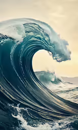 a large ocean wave rolling through the air