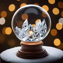 an upside down snow globe on top of a table
