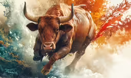 the bulls are attacking the white water