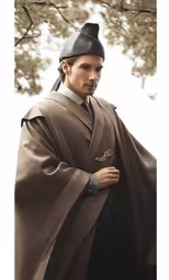 a young man dressed in traditional asian garb