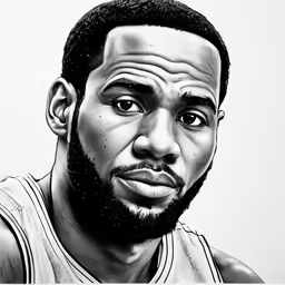 drawing of a man in a basketball uniform