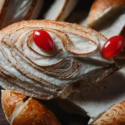 this food looks like the face of an owl
