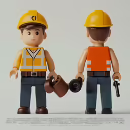two legos are standing next to each other