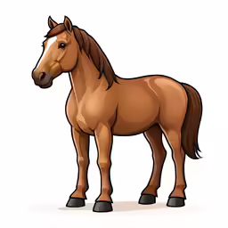 the horse standing on white background