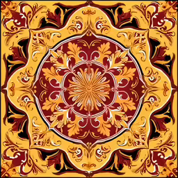 a square art work design with floral motif