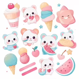 many different kinds of ice cream and food