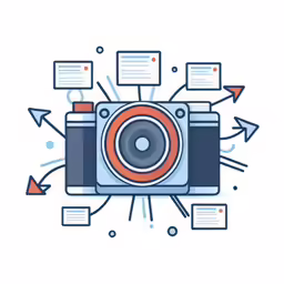 a digital camera with arrows around it and an image