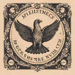 a drawing of a bird on a square