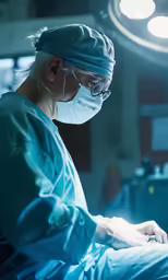 surgical personnel operating on a patient in the operating theatre