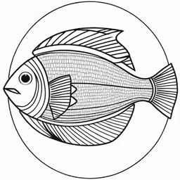 an aquarium fish in a black and white drawing