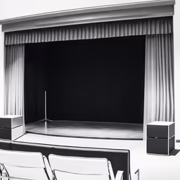 the view of the stage from the front row of the seats