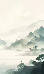 a body of water surrounded by trees covered hills