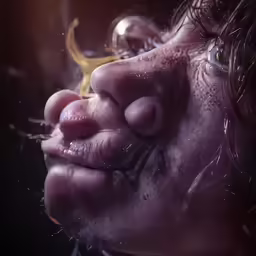a close up view of someones nose
