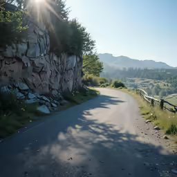 a scenic scenic road between two rocks