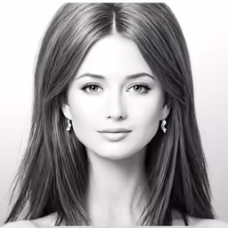 an image of a woman that is in black and white