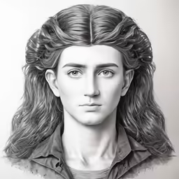 a drawing of the face of a man