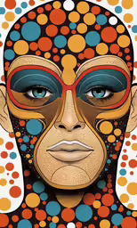 an illustration of a person with polka doted dots on their face