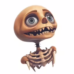 a cartoon figure with a scary face and large teeth