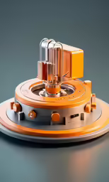 an image of the object in orange on grey