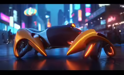 an animated car is sitting on the street