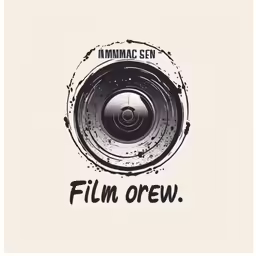 an illustration with the words film crew in black ink