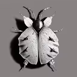 a black and white photo of a bug