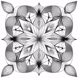 a large flower that is drawn in pencil