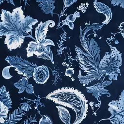 a black and white fabric with different patterns on it