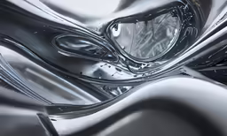 an abstract glass piece with water in it