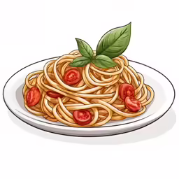 the spaghetti with tomatoes is on a plate