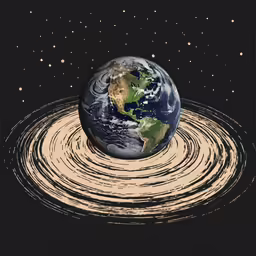 the earth as a ring of circles in space
