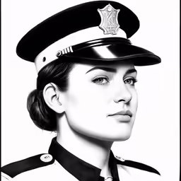 a portrait drawing of the famous policewoman
