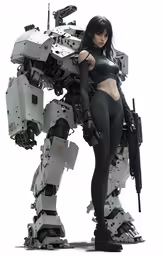 an image of a woman with a gun on a machine