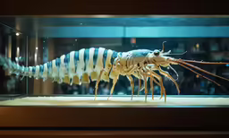 a weird looking creature in a glass case