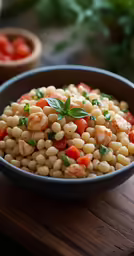an image of a bowl of pasta salad on the table