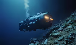 a man in the water near a car with a light on