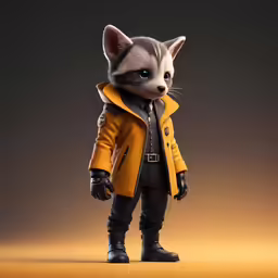a 3d character dressed like an antelope wearing a coat