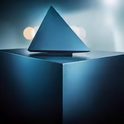 a triangle stands upon a podium on stage