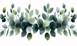 some leaves and stems in the form of an arrangement