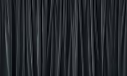 a tall curtain of dark blue color