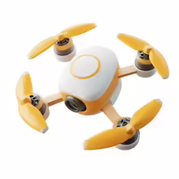 a yellow and white toy propeller with two propellers