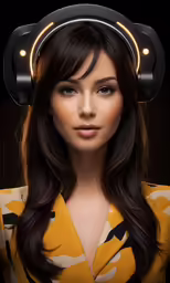 the beautiful brunette woman is posing for the camera