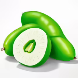 a couple of pieces of kiwi sitting on top of each other